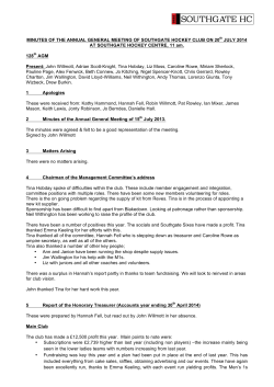 MINUTES OF THE ANNUAL GENERAL MEETING OF SOUTHGATE
