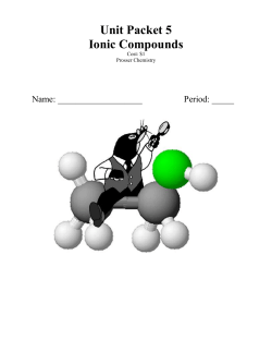 Unit Packet 5: Ionic Bonding