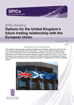 SPICe Briefing Options for the United Kingdom`s future trading