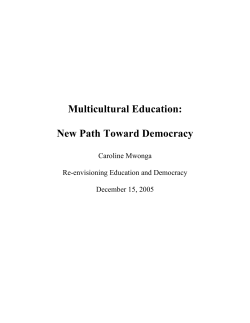 Multicultural Education: New Path Toward Democracy