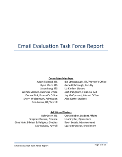 Email Evaluation Task Force Report