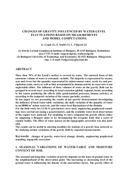 changes of gravity influenced by water