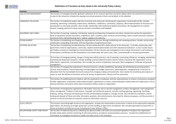 Definitions of Functions as they relate to the University Policy Library
