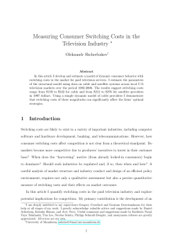 Measuring Consumer Switching Costs in the Television Industry