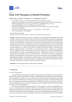 Stem Cell Therapies in Retinal Disorders