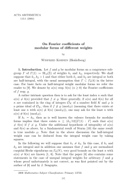 On Fourier coefficients of modular forms of different weights