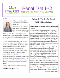 Eating On The Go For People With Kidney Failure