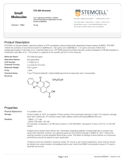 Small Molecule PIS - STEMCELL Technologies
