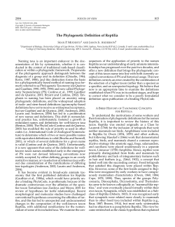The Phylogenetic Definition of Reptilia
