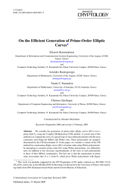 On the Efficient Generation of Prime-Order Elliptic Curves
