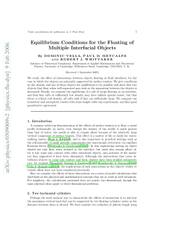 Equilibrium Conditions for the Floating of Multiple Interfacial Objects