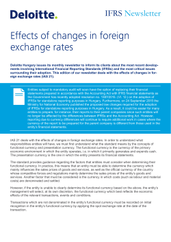 Effects of changes in foreign exchange rates
