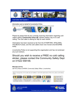Should you wish to receive a FREE no cold calling sticker, please