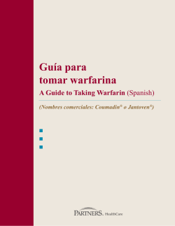 Gu&iacute;a para tomar warfarina