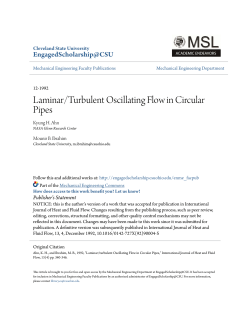 Laminar/Turbulent Oscillating Flow in Circular Pipes