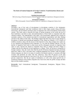 1 The Status of Iranian Emigrants in Foreign Countries
