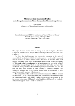 Money as ideal measure of value