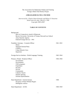 Fischer, David - Association for Diplomatic Studies and Training
