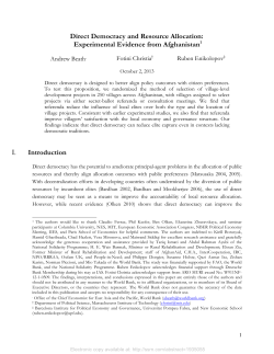 Direct Democracy and Resource Allocation: Experimental