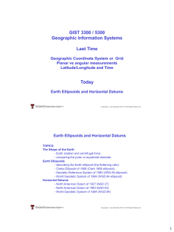 Earth Ellipsoids and Datums - Texas Tech University Departments