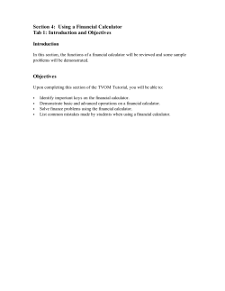 Section 4: Using a Financial Calculator Tab 1