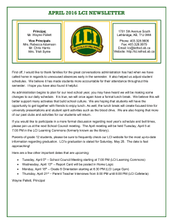 the newsletter - Lethbridge Collegiate Institute