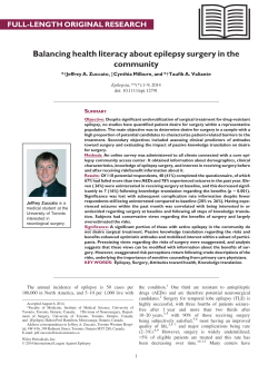 Balancing health literacy about epilepsy surgery in the community