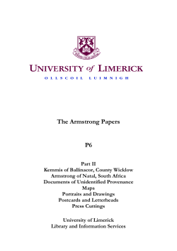 The Armstrong Papers P6 - University of Limerick