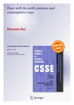 Peace with the earth: animism and contemplative ways Heesoon Bai