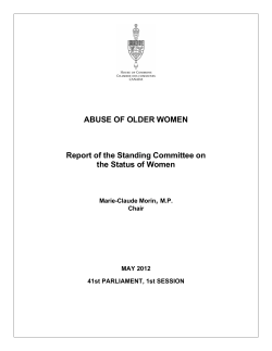 ABUSE OF OLDER WOMEN Report of the