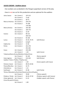 JULIUS CAESAR &ndash; Audition pieces