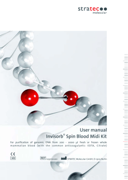 Invisorb Spin Blood Midi Kit User manual