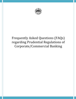Prudential Regulations for Corporate/Commercial Banking
