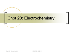 Chpt 20: Electrochemistry