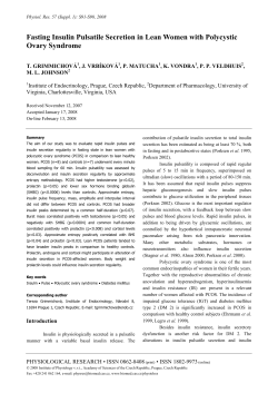 Fasting Insulin Pulsatile Secretion in Lean Women with Polycystic