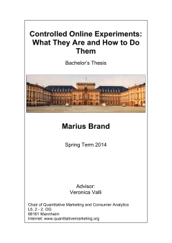 Controlled Online Experiments - Chair of Quantitative Marketing