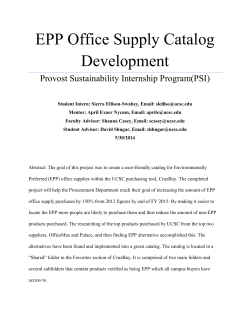 EPP Office Supply Catalog Development
