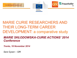 MARIE CURIE RESEARCHERS AND THEIR LONG