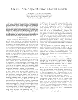 On 2-D Non-Adjacent-Error Channel Models - ECE@IISc