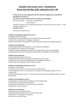 Example of the Course Test 5 - Development Burian Hall, 6th May, 8