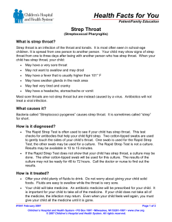 Strep throat - Children`s Hospital of Wisconsin