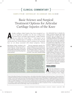 Basic Science and Surgical Treatment Options for Articular Cartilage