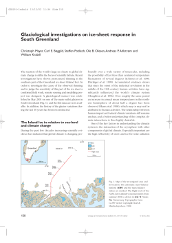 Review of Greenland Avtivities 2001 - Glaciological