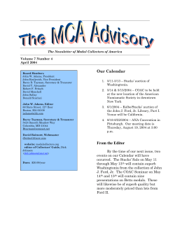 The MCA Advisory April 2004