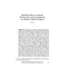 Mulching Effects on Runoff, Soil Erosion, and Crop