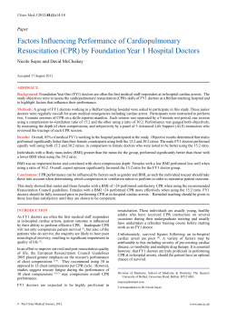 (CPR) by Foundation Year 1 Hospital Doctors
