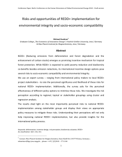 Risks and opportunities of REDD+ implementation for environmental