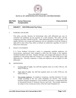 Shift Differential Pay Policy