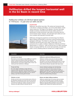 Halliburton drilled the longest horizontal well in the DJ Basin in