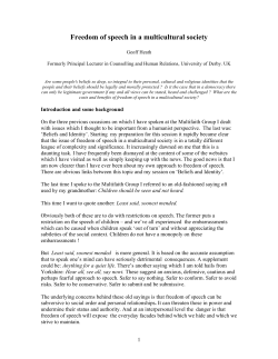 Freedom of speech in a multicultural society